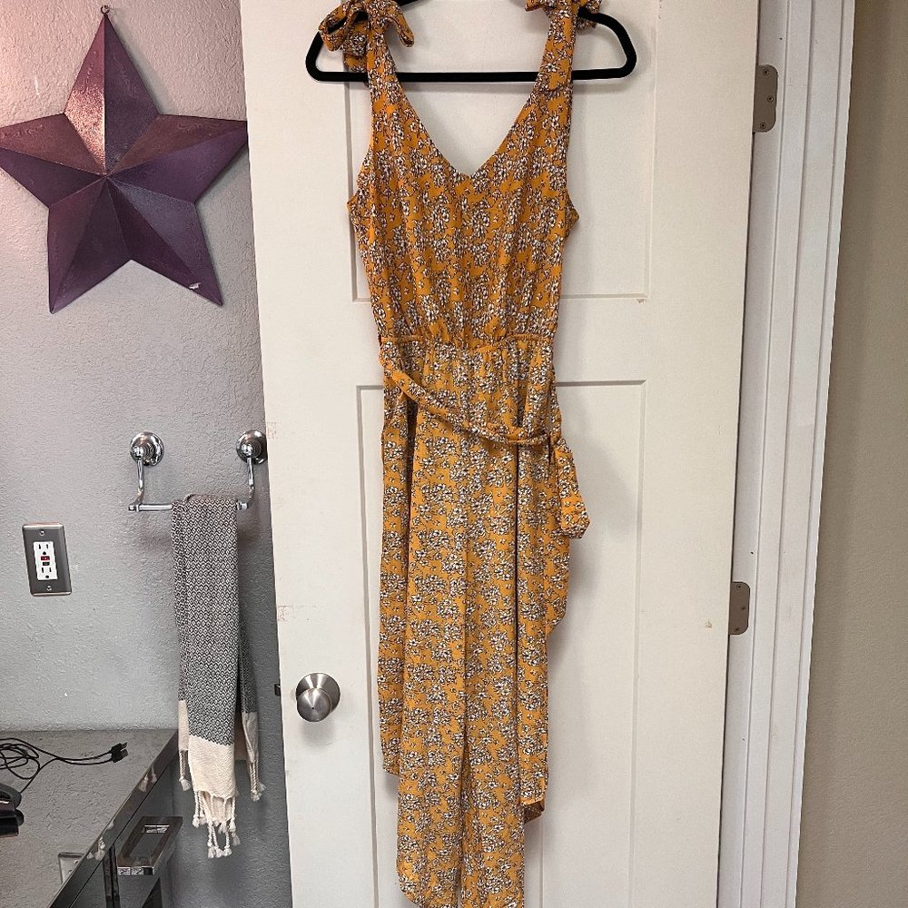 NWOT yellow floral jumpsuit